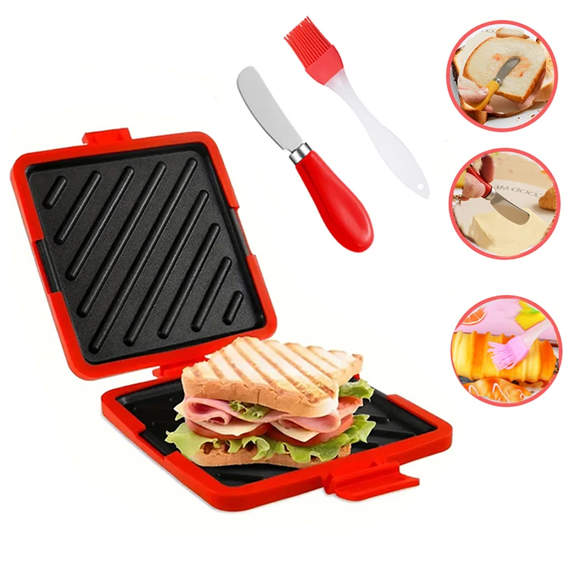 Kitchen Baking Gadgets - 3팩 식품 등급 샌드위치 토스터, 버터