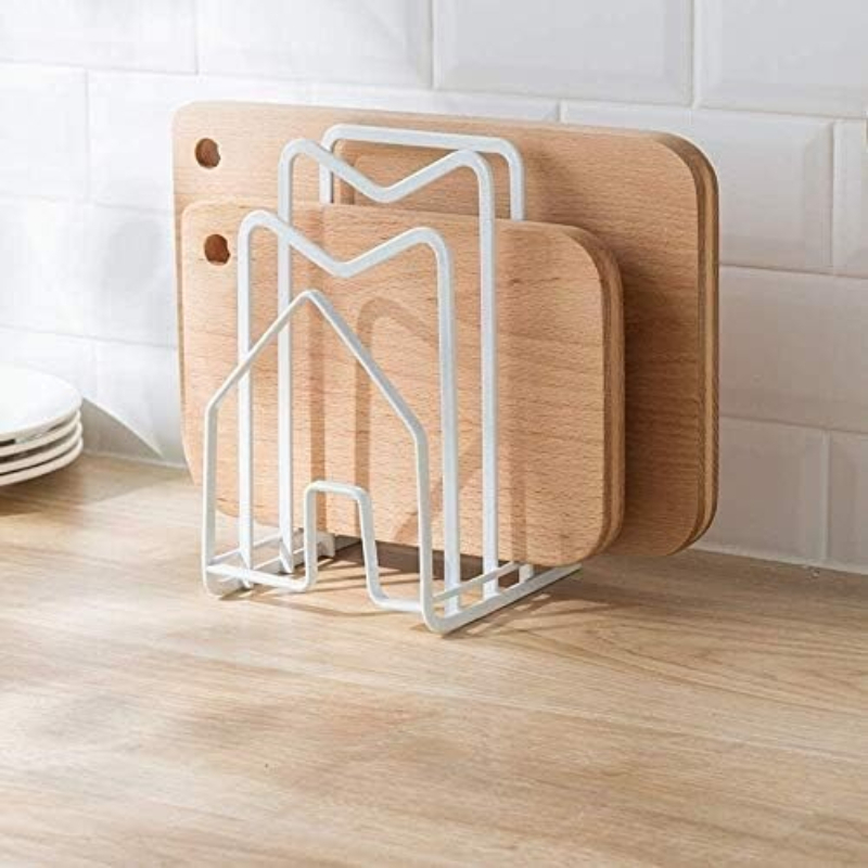 Kitchen Baking Tray Organiser - 1개 냄비 뚜껑 홀더 화이트 도마