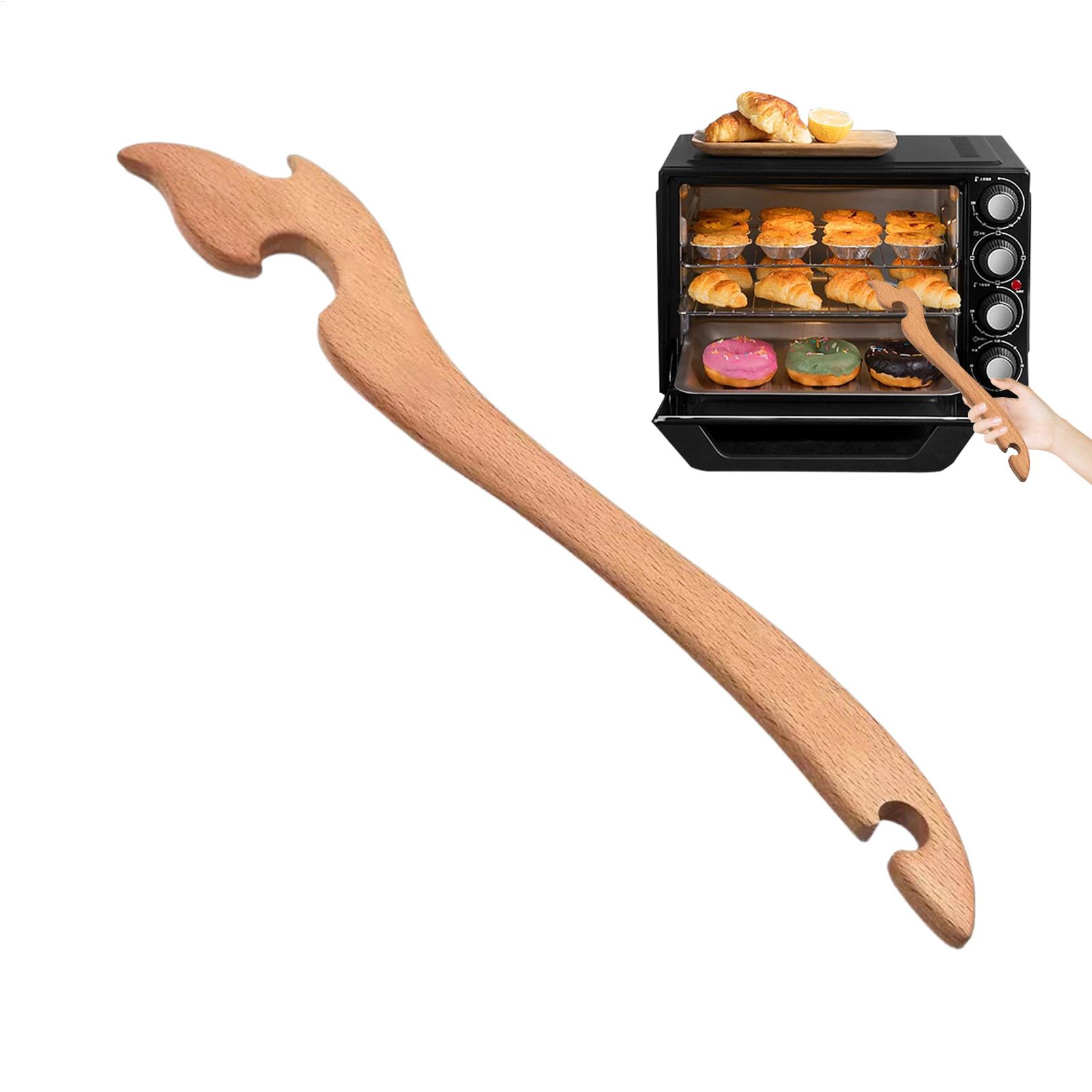 Cool Kitchen Baking Gadgets - 오븐 랙 풀러 도구, 나무 긴