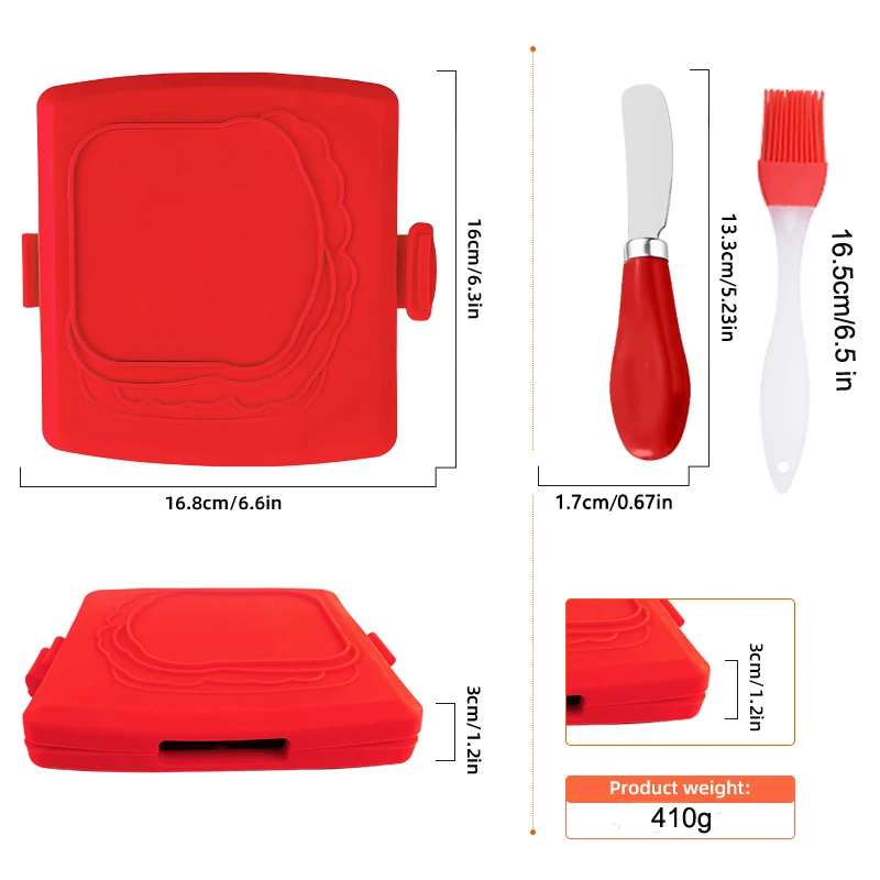 3팩 식품 등급 샌드위치 토스터, 버터 나이프 및 오일 - Kitchen Baking Gadgets 리뷰 및 가격