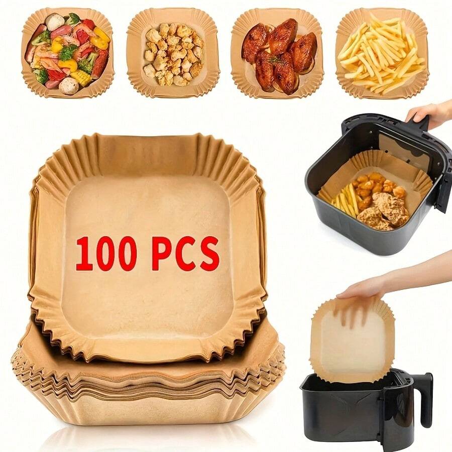 SGIAWETA-100개입, 사각형 일회용 에어프라이어 - Kitchen Baking Gift Basket 리뷰 및 가격