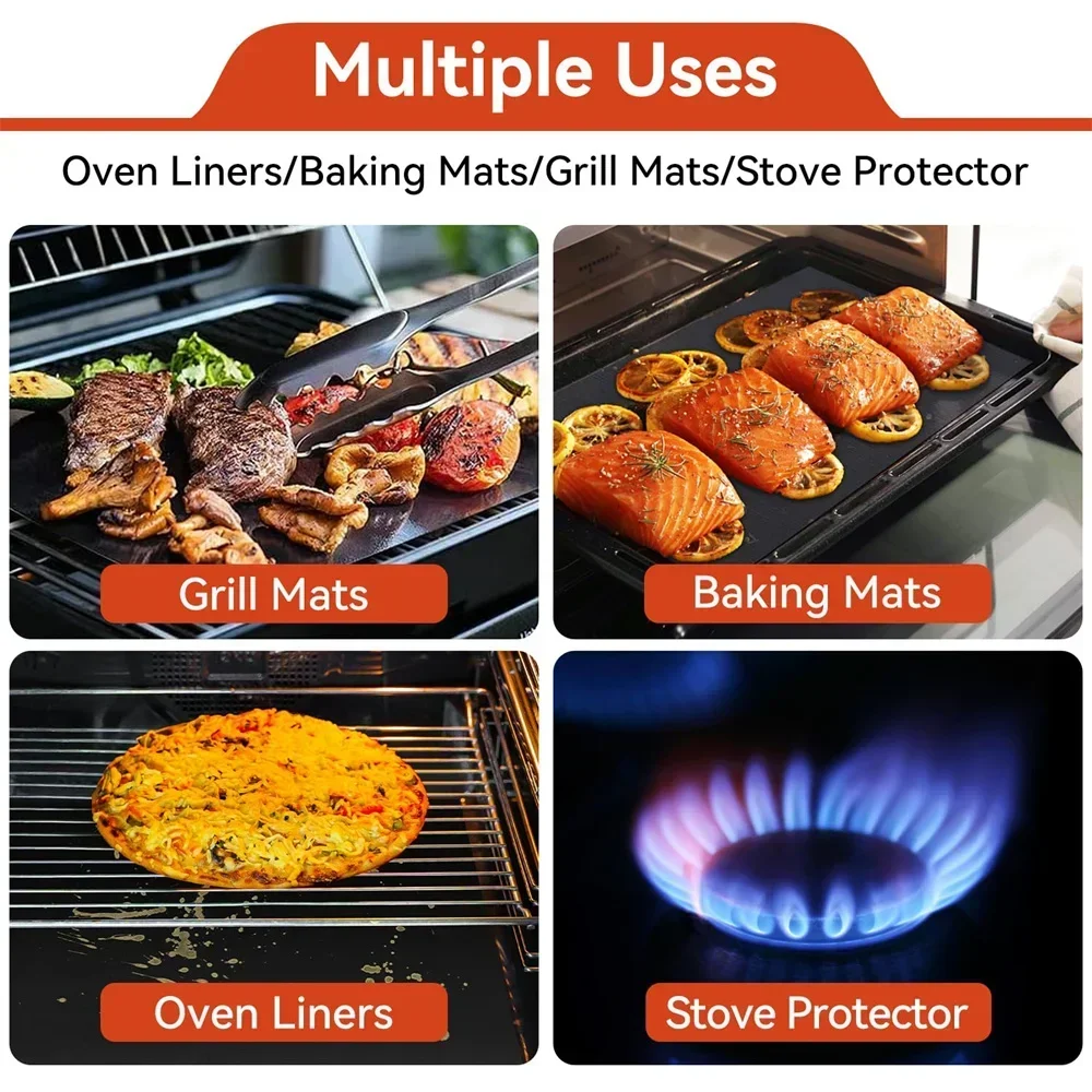 재사용 가능한 붙지 않는 오븐 라이너 전기/가스 오븐  - Super Kitchen Baking Mat 리뷰 및 가격