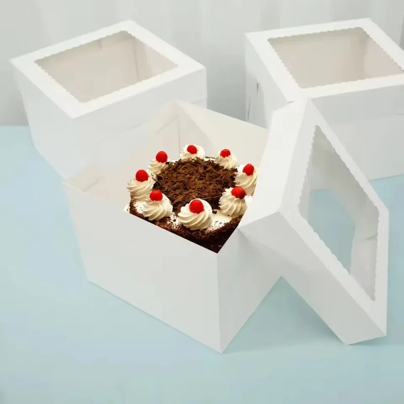 2/4/6PCS 창문이 있는 흰색 베이커리 상자 접이식 - Kitchen Tools For Baking 리뷰 및 가격