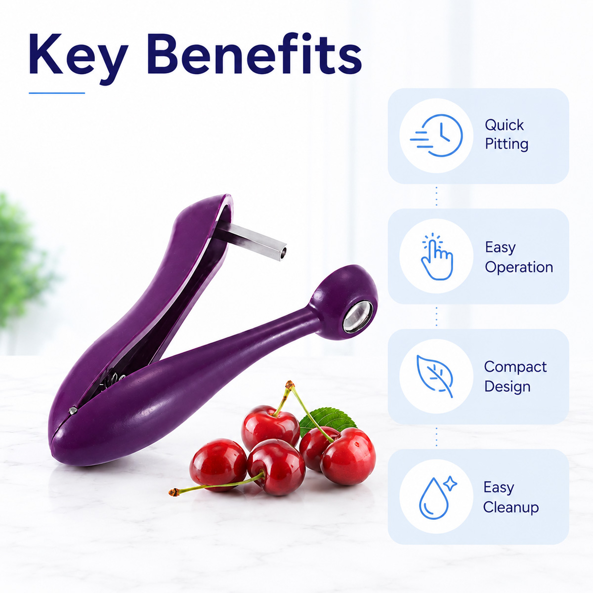체리 씨 제거기 휴대용 체리 피터 도구 및 올리브 피터 - Kitchen Tools For Baking 리뷰 및 가격