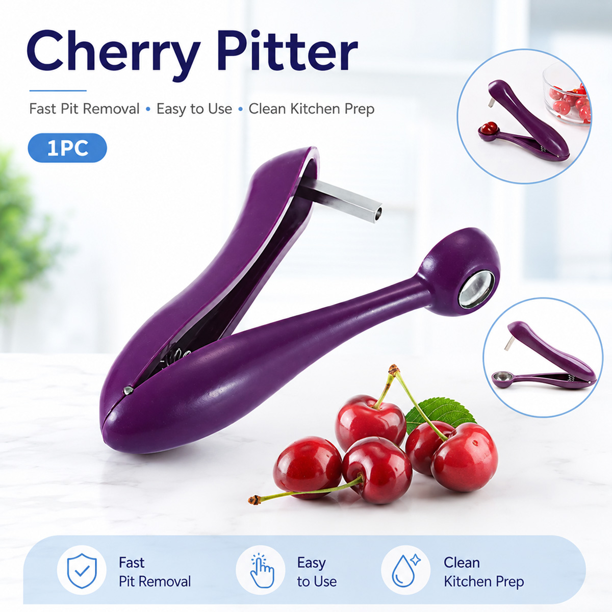 체리 씨 제거기 휴대용 체리 피터 도구 및 올리브 피터 - Kitchen Tools For Baking 리뷰 및 가격