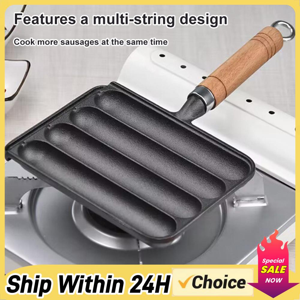 무쇠 프리시즈닝 냄비 논스틱 프리시즈닝 그릴 소시지 냄 - Kitchen Baking Tray Organiser 리뷰 및 가격