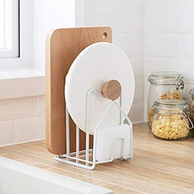 1개 냄비 뚜껑 홀더 화이트 도마 거치대 커팅보드 정리 - Kitchen Baking Tray Organiser 리뷰 및 가격