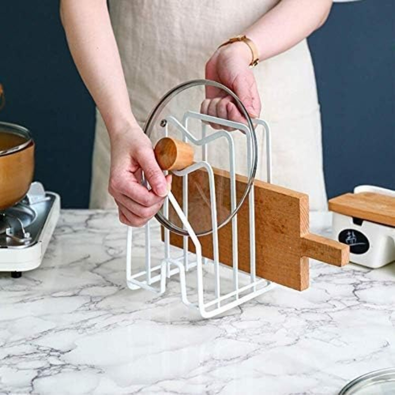 1개 냄비 뚜껑 홀더 화이트 도마 거치대 커팅보드 정리 - Kitchen Baking Tray Organiser 리뷰 및 가격