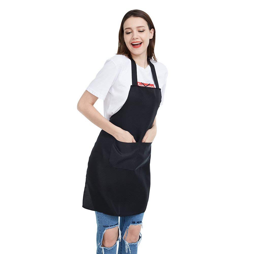 턱받이 앞치마-남녀공용 블랙 앞치마, 넓은 포켓 2 개 - Kitchen Baking Drawing 리뷰 및 가격
