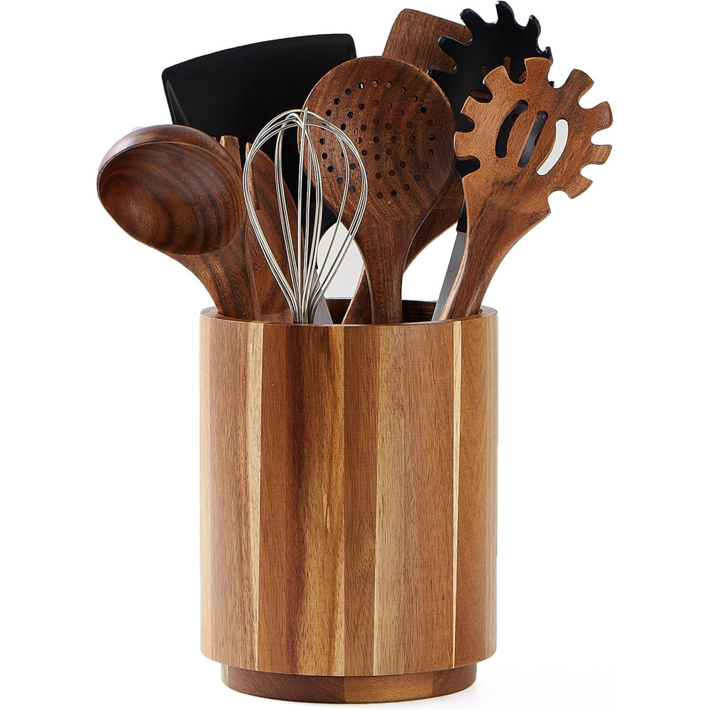 아카시아 나무 주방 조리기구 홀더, 360도 회전형 ° - Kitchen Utensils 리뷰 및 가격
