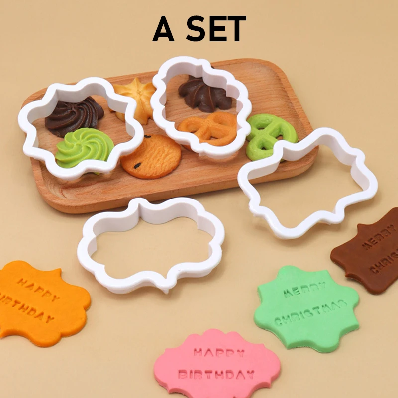 4PCS 빈티지 플라크 프레임 쿠키 커터 네임 플레이트 - Kitchen Baking Tools Names 리뷰 및 가격