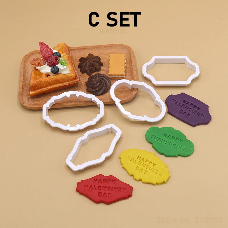 4PCS 빈티지 플라크 프레임 쿠키 커터 네임 플레이트 - Kitchen Baking Tools Names 리뷰 및 가격
